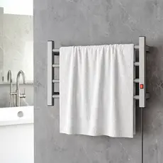 Toalheiro Térmico Porta Toalha Seca e Aquece 4 Barras Alumínio Bivolt Electrowood