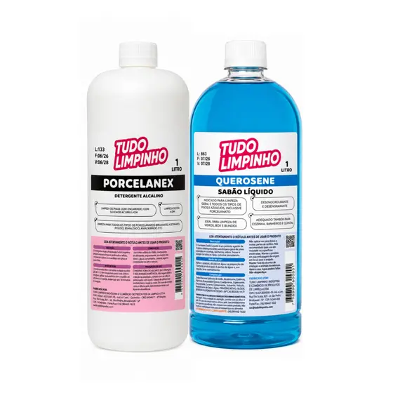 KIT PORCELANEX + SABÃO DE QUEROSENE 1L TUDO LIMPINHO