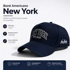 Boné SNAPBACK NY Americano Aba Curva Bordado Alta Definição Masculino Feminino