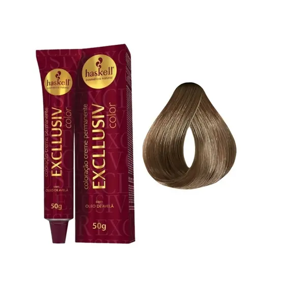 Coloração Haskell Exclusiv Color 7.3 Louro Medio Dourado 50g