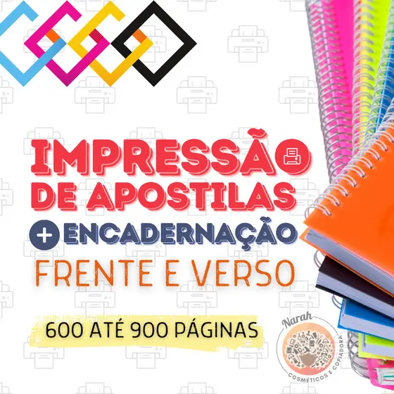 Apostilas Impressas com encadernação de 600 a 900 paginas