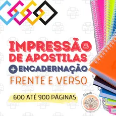 Apostilas Impressas com encadernação de 600 a 900 paginas