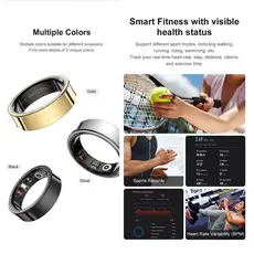 Anel Inteligente Smart Ring com Rastreador De Saúde Freqüência Cardíaca À Prova D'agua Com bateria