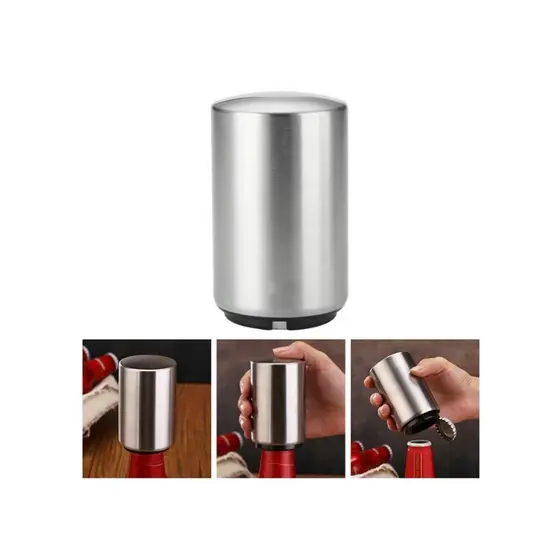 Abridor De Cerveja Garrafas Vidro Magnetico Automático Aço Inox OI-0179
