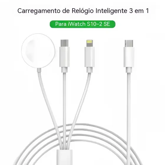 Charger for Apple Watch, 3-In-1 Type-C/Lightning Cable Magnetic Fast Charging, Iwatch Charger Compatible with All Apple