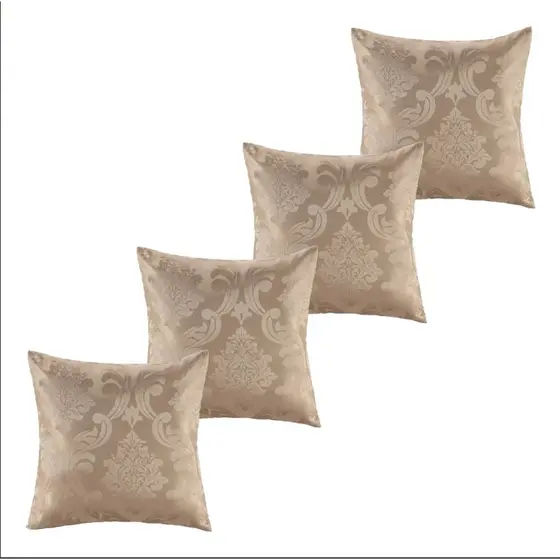 KIT 4 CAPAS PREMIUM JACQUARD LUXO DECORATIVA COM ZIPER ESTAMPADA ALTO RELEVO  PREMIUM 45CM X 45CM