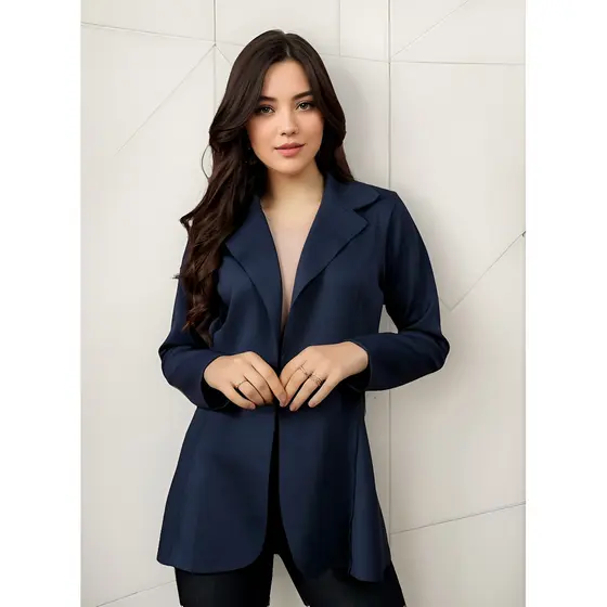 Blazer Longo Social Feminino Basico Icasual Cores Nova Entrega Rapida