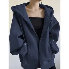 Blusa Moletom Unisex Flanelada Fechamento Em Zíper Casual