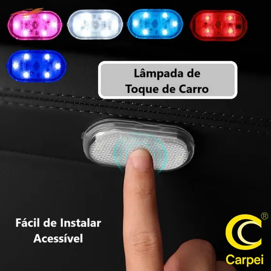 Lâmpada LED Toque Dedo Adesivo Velcro 5V Carro/ Doméstico Carregável USB Unicolor multicolor