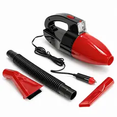 Aspirador de Pó Portátil Para Carro 12V Com Cabo e Acessórios Limpeza Automotiva