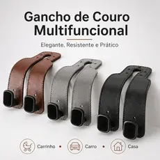 Gancho Universal Para Encosto De Cabeça De Assento De Carro-Duplo Couro Premium Cabide De Liga Grande Com Suporte Carpei