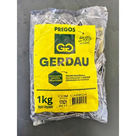 Prego 17x21 c/ cabeça Gerdau 1kg
