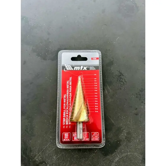 Broca Escalonada MTX 4 a 32mm HSS Titânio Para Metal 15 Etapas