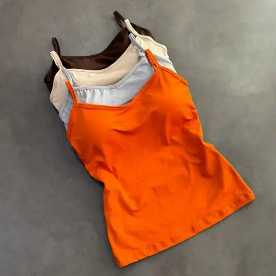 Blusinha Suplex Regata Feminina Bojo Alcinha Fina