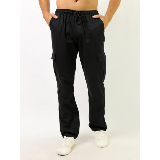 Calça Jeans Sarja Jogger Com Elastano 6 bolsos punho no tornozelo