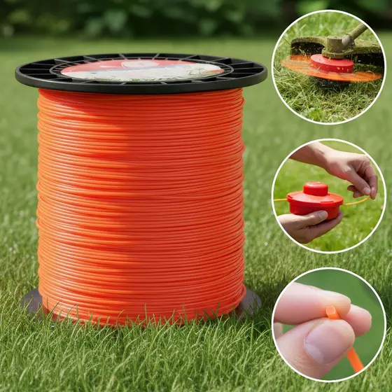 Bobina Fio de Nylon para Roçadeira 2kg 2mm a 3mm Redondo ou Quadrado Alta Resistência Rendimento