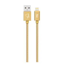 Cabo Lightning Trançado, Sincronização e Recarga 12W 2.4A, Reforçado, 2 metros, Dourado, L820BG, ELG