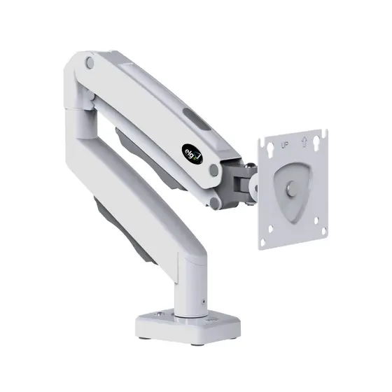 Suporte Ergonômico de Mesa, Monitor 17" a 35", Pistão a Gás, Giro 360°, até 9kg, Branco, F80W, ELG