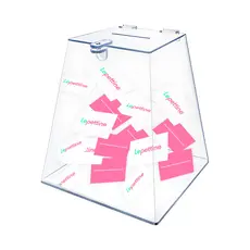 Urna Acrílico Pirâmide 20 Cm X 20 Cm Transparente para Sorteio promoções - Lepettine