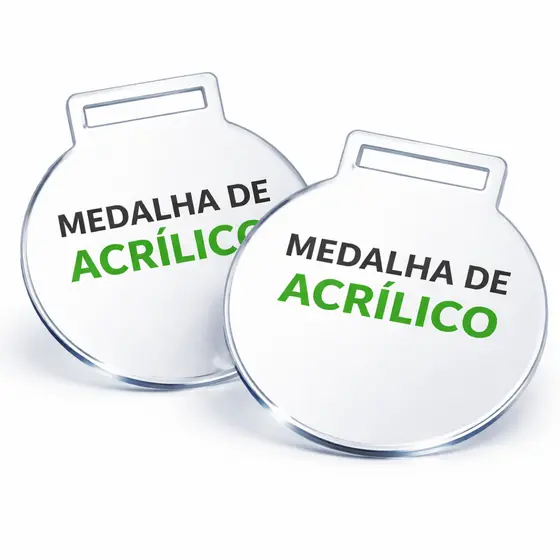 Kit 30 Medalhas De Acrílico Redonda Lisa Para Comemorações