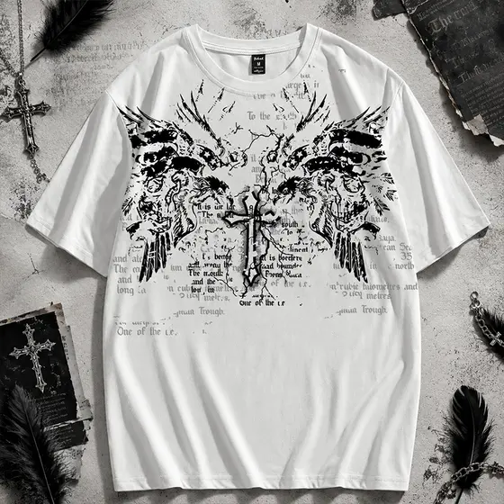 Camisa Camiseta Masculina 100% Algodão Estampa Gótica Punk Street Lançamento