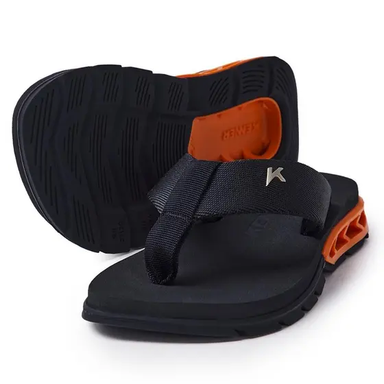 Chinelo Infantil Kenner Rakka Kids - Preto e Laranja