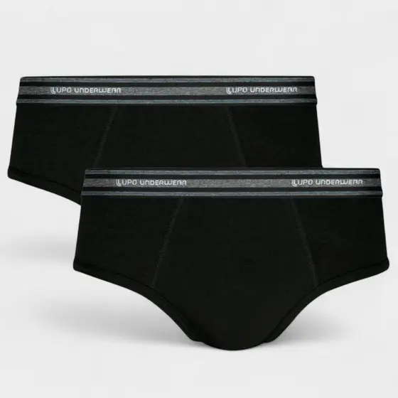 Kit Cueca 2 Peças Slip Lupo Com Elastano Original