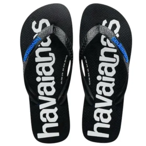Chinelo Havaianas Top Logomania 2 - Preto e Azul