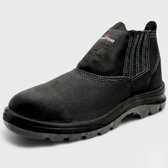 Botina De Segurança Biqueira de PVC Bidensidade Cartom Flex EPI CA15081 Couro 026PVC - Preto