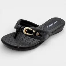 Chinelo Anabela Piccadilly Fivela Feminino - Preto