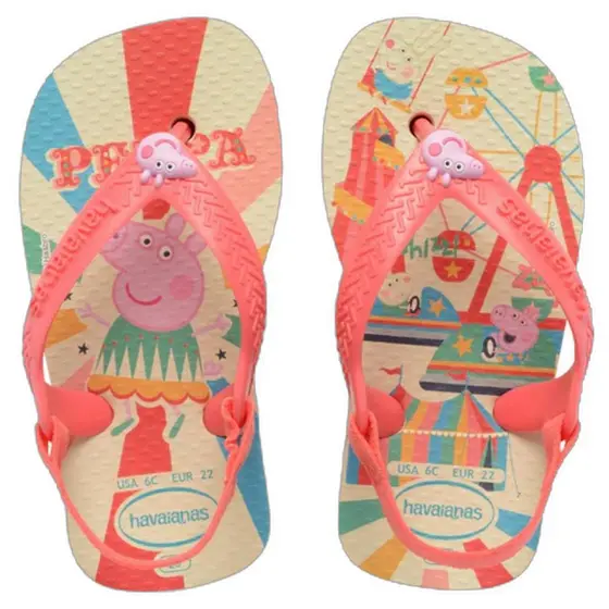 Chinelo Havaianas Baby Peppa Pig Menina - Bege e Rosa