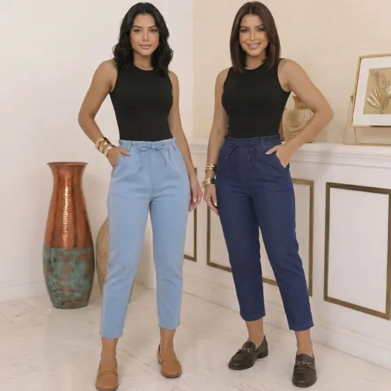 Calça Jeans Jogger Casteliê Feminina