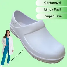Sapato Enfermagem Enfermeira Fechado Profissional Uniforme EPI Cozinha Babuche Confortável