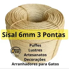 Cordão de Sisal Natural 6mm 3 Pontas Premium – Artesanato, Arranhadores, Decoração e Muito Mais
