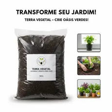 Terra Vegetal Adubada para Jardins e Vasos
