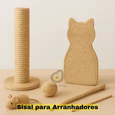 Corda de Sisal 4mm 3 Pontas Natural 170 metros – Artesanato, Decoração, Arranhador para Gatos