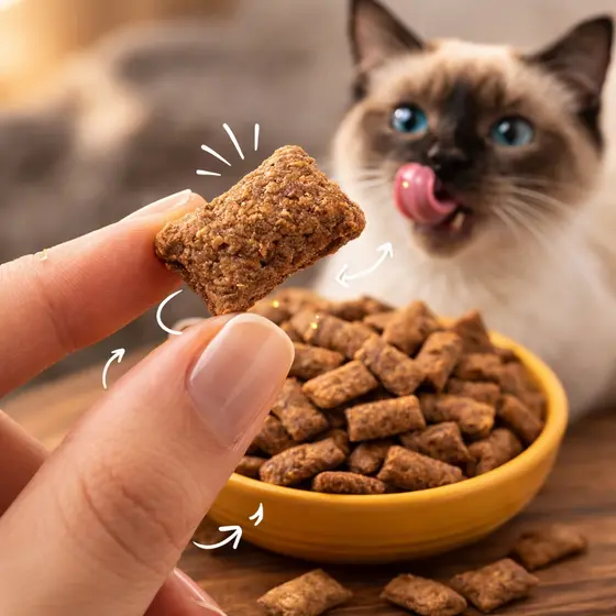 Até 1kg Petisco Para Gatos Sabor Frango Crocante | Snack Para Gatos Castrados Alta Palatabilidade