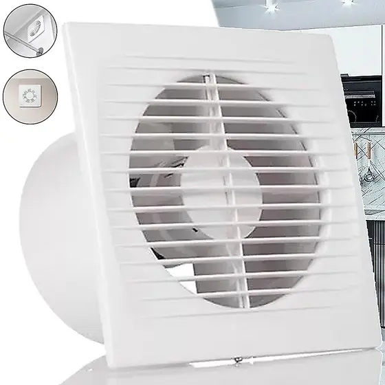 Exaustor Ventilador De Banheiro 100mm 127V Com Grade Silencioso Banheiro Lavabo Closet