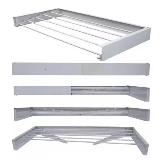 Varal Retrátil de Parede Branco Dobrável 60cm - Organização e Praticidade em Qualquer Espaço!