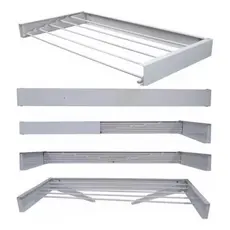 Varal Retrátil de Parede Branco Dobrável 60cm - Organização e Praticidade em Qualquer Espaço!