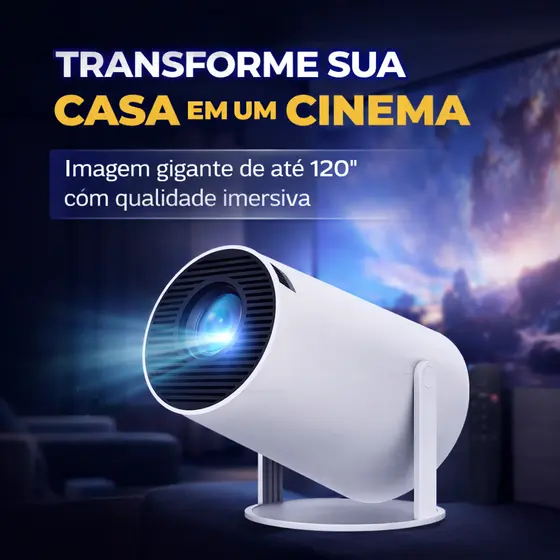 Projetor Smart WiFi Android 11 HD 1080p Bluetooth Portátil Cinema Em Casa Hy300