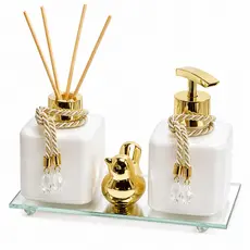 Kit Lavabo Pet Passarinho Bandeja Difusor e Saboneteira Elegante