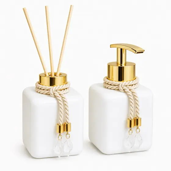 Kit Lavabo Pet 300ml Difusor de Varetas e Saboneteira Luxo