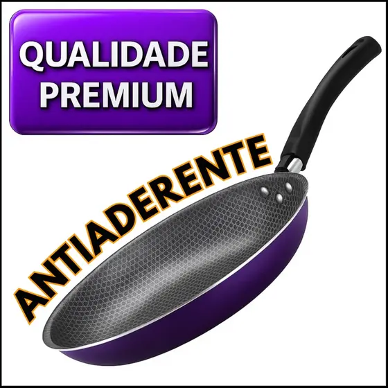 Frigideira Francesa Teflon Antiaderente Roxo 26cm Alta Qualidade e Design Moderno