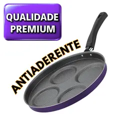 Frigideira Roxa 4 Ovos e Hambúrgueres Teflon Premium Antiaderente Frita sem oleo e sem Grudar