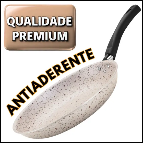 Frigideira Francesa Teflon Antiaderente Bege 22 e 26cm Alta Qualidade e Design Moderno