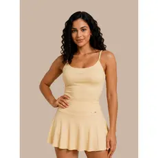 Conjunto Fitness Feminino Short Saia + Regata Alcinha com Forro Duplo Academia