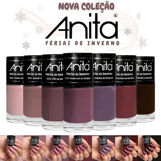 ESMALTE ANITA  Ferias de Inverno Kit 7 Esmaltes Nova Coleção
