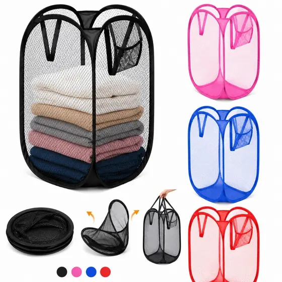 Cesto Organizador Dobrável Grande Roupa Suja Lavanderia Brinquedos