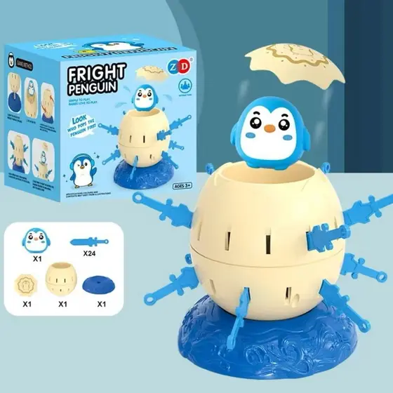 Brinquedo Jogo Pinguim  azul Diversão Para Crianças Jogo de MesaTabuleiro